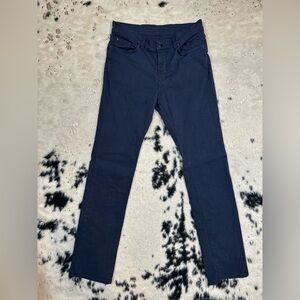 Versace Women’s Navy Blue Mid Rise Straight Leg Denim Jeans Size 32